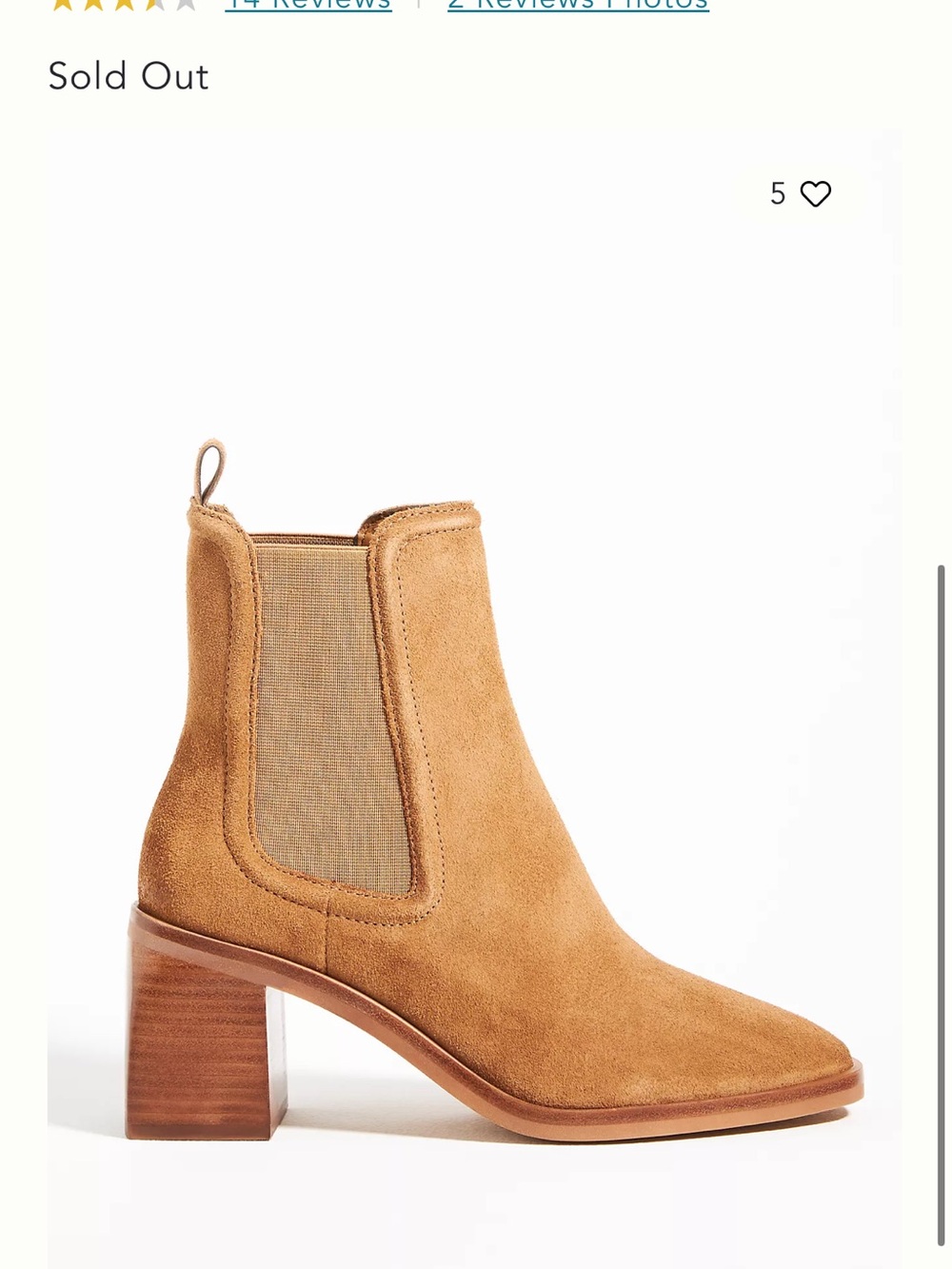 Dolce Vita Iliana Chelsea boots Sz 6 Tan Brown Suede Block Heel